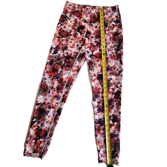 Soft Surroundings Red Pink Floral Print Leggings Women’s Sz S Stretch Comfort - Picture 5 of 8
